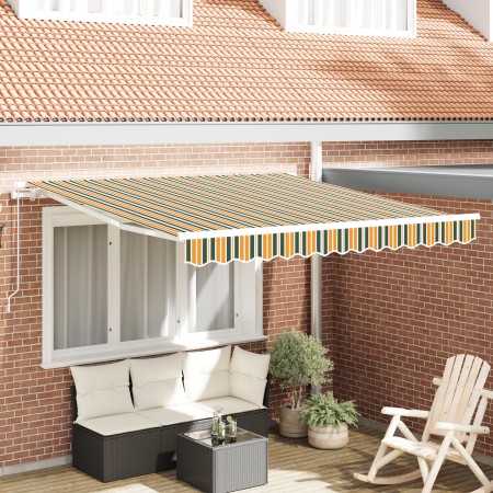 Toldo Retráctil Manual Verde y Amarillo 300x250 cm, VidaXL Tela de Repuesto para Toldo de 3x2.5 m Verde y Amarillo de , Toldo...