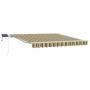 Toldo Retráctil Manual de con LED Verde y Amarillo 300x250 cm, Tejido de Reemplazo para Toldo de 3x2.5 m Verde y Amarillo by ...