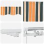 Toldo Retráctil Manual de con LED Verde y Amarillo 300x250 cm, Tejido de Reemplazo para Toldo de 3x2.5 m Verde y Amarillo by ...