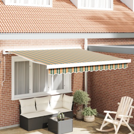 Toldo manual retráctil Verde y Amarillo 300x250 cm, Tela de reemplazo para toldo de 3x2.5 m Marco Verde y Amarillo by , Awnin...