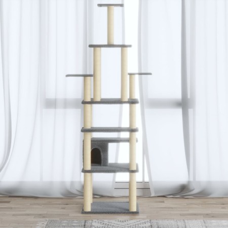 Katzenkratzbaum mit hellgrauen Sisalstämmen, 183 cm von vidaXL, Katzenmöbel - Ref: Foro24-171483, Preis: 82,01 €, Rabatt: %