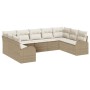 Conjunto de sofá de jardín 9 pcs Beige Poliratán