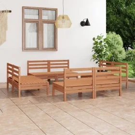 Gartenmöbel-Set 8-teilig aus massivem honigbraunem Kiefernholz von vidaXL, Gartensets - Ref: Foro24-3082415, Preis: 393,41 €,...