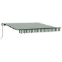Toldo Retráctil Manual Verde y Blanco 300x250 cm, Tela de Reemplazo para Toldo de 3x2.5 m Verde y Blanco by , Awnings - Ref: ...