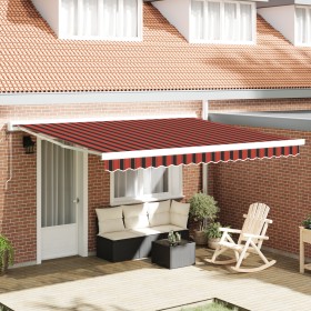 Toldo Retráctil Manual Naranja y Marrón 350x250 cm