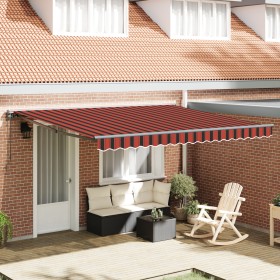 Toldo Retráctil Automático con LED Naranja y Marrón 350x250 cm by , Awnings - Ref: Foro24-3330232, Price: 532,28 €, Discount: %