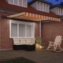 Toldo retráctil manual con LED amarillo y naranja 350x250 cm by , Awnings - Ref: Foro24-3330254, Price: 417,01 €, Discount: %