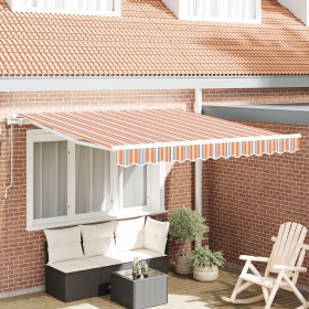 Toldo Retráctil Automático Multicolor Rayas 350x250 cm by , Awnings - Ref: Foro24-3330287, Price: 320,13 €, Discount: %
