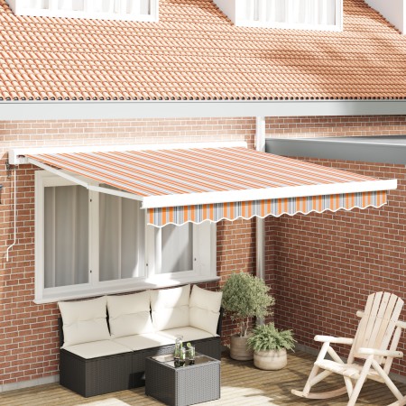 Toldo Retráctil Automático Rayas Multicolor 350x250 cm by , Awnings - Ref: Foro24-3330298, Price: 923,56 €, Discount: %