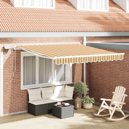 Toldo Retráctil Manual con Raya LED Multicolor 350x250 cm | Foro24.es | Tu tienda online para hogar, jardín y más Foro24.es