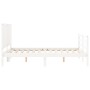 Weißer Massivholzbettrahmen mit Kopfteil 140x200 cm von vidaXL, Betten und Lattenroste - Ref: Foro24-3194767, Preis: 158,07 €...
