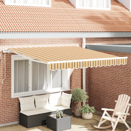 Toldo Retráctil Automático a Rayas Multicolor 350x250 cm by , Awnings - Ref: Foro24-3330305, Price: 313,96 €, Discount: %
