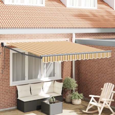 Toldo Retráctil Automático Rayas Multicolores 350x250 cm | Foro24.es | Tu tienda online para hogar, jardín y más Foro24.es