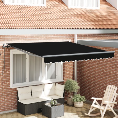 Toldo Manual Retráctil Negro 350x250 cm, Tela de Repuesto para Toldo para Estructura de 3,5x2,5 m Negra by , Awnings - Ref: F...