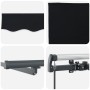 Toldo Retráctil Manual con LED Negro 350x250 cm,  Tela de Reemplazo para Toldo de 3,5x2,5 m Marco Negro | Foro24.es | Tu tienda online para hogar, jardín y más Foro24.es