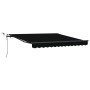 Toldo retráctil automático con LED Negro 350x250 cm, Tela de reemplazo para toldo para marco de 3.5x2.5 m Negro by , Awnings ...