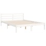 Weißer Massivholzbettrahmen mit Kopfteil 140x200 cm von vidaXL, Betten und Lattenroste - Ref: Foro24-3194767, Preis: 158,07 €...