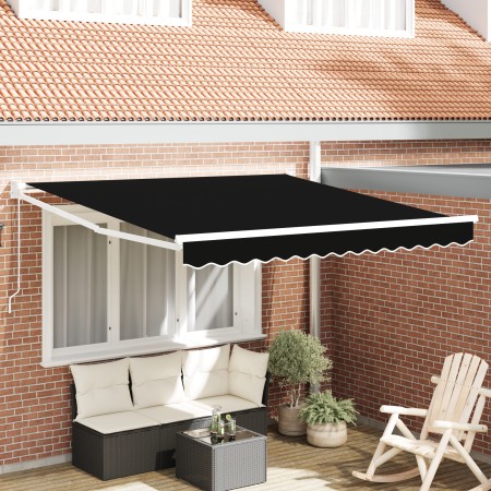 Toldo Manual Retráctil Negro 350x250 cm, Tela para Toldo de 3.5x2.5 m Marco Negro von , Markisen - Ref: Foro24-3330329, Preis...