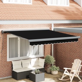 Toldo Retráctil Manual Negro 350x250 cm, Tela de Repuesto para Toldo de 3,5x2,5 m Negro by , Awnings - Ref: Foro24-3330335, P...