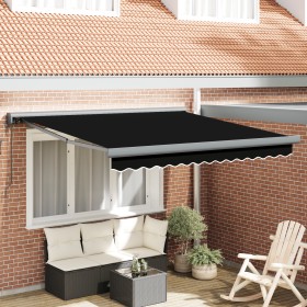 Toldo Retráctil Automático Negro 350x250 cm, Tela de Reemplazo para Toldo de 3,5x2,5 m Marco Negro by , Awnings - Ref: Foro24...