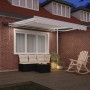 Toldo manual retráctil con LED Blanco 350x250 cm, Tela de reemplazo para toldo de 3,5x2,5 m Blanco by , Awnings - Ref: Foro24...