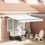 Toldo retráctil manual con LED blanco 350x250 cm, Tela de repuesto para toldo para marco de 3.5x2.5 m blanco by , Awnings - R...