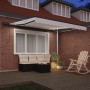 Toldo retráctil manual con LED blanco 350x250 cm, Tela de repuesto para toldo para marco de 3.5x2.5 m blanco by , Awnings - R...