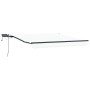 Toldo retráctil manual con LED blanco 350x250 cm, Tela de repuesto para toldo para marco de 3.5x2.5 m blanco by , Awnings - R...
