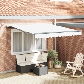 Toldo Retráctil Automático con LED Blanco 350x250 cm, Tela de Reemplazo para Toldo de 3.5x2.5 m Blanco by , Awnings - Ref: Fo...