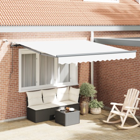 Toldo Retráctil Automático con LED Blanco 350x250 cm, Tela de Reemplazo para Toldo de 3.5x2.5 m Blanco by , Awnings - Ref: Fo...