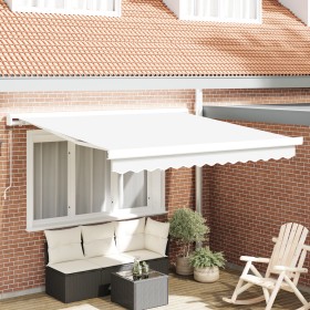 Toldo Retráctil Manual Blanco 350x250 cm, Tela de Reemplazo para Toldo para Marco de 3,5x2,5 m Blanco by , Awnings - Ref: For...