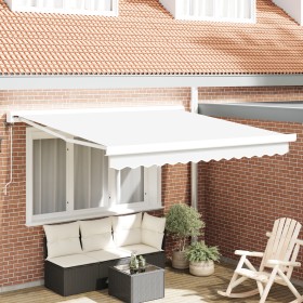 Toldo Retráctil Automático Blanco 350x250 cm, Tela de Repuesto para Toldo de 3.5x2.5 m Marco Blanco by , Awnings - Ref: Foro2...