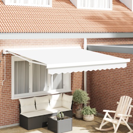 Toldo Retráctil Automático Blanco 350x250 cm, Tela de Repuesto para Toldo de 3.5x2.5 m Marco Blanco by , Awnings - Ref: Foro2...