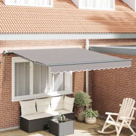 Toldo Retráctil Manual Gris Claro 350x250 cm