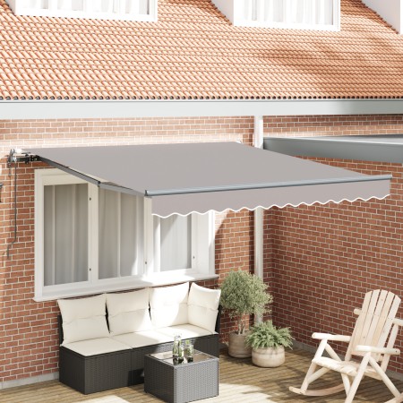 Toldo retráctil automático Gris Claro 350x250 cm, Tela de reemplazo para toldo para marco de 3,5x2,5 m Gris Claro by , Awning...