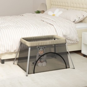 Parque infantil para bebés con colchón tela lino gris taupé de vidaXL, Parques para bebés - Ref: Foro24-10303, Precio: 67,51 ...
