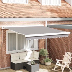 Toldo Manual Retráctil Gris Claro 350x250 cm