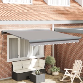 Toldo Manual Retráctil Gris Claro 350x250 cm, Tela de Reemplazo para Toldo 3.5x2.5 m Marco Gris Claro by , Awnings - Ref: For...