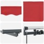 Toldo Manual Retráctil  con LED Rojo 350x250 cm, Tejido de Reemplazo para Toldo  de 3.5x2.5 m en Rojo | Foro24.es | Tu tienda online para hogar, jardín y más Foro24.es