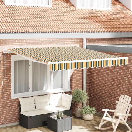 Toldo Retráctil Automático  Verde y Amarillo 350x250 cm, Tela de Reemplazo para Toldo  de 3.5x2.5 m Verde y Amarillo | Foro24.es | Tu tienda online para hogar, jardín y más Foro24.es