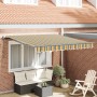 Toldo Manual Retráctil Verde y Amarillo 350x250 cm, Tela de Reemplazo para Toldo de 3.5x2.5 m Marco Verde y Amarillo by , Awn...