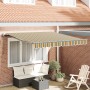 Toldo Retráctil Automático Verde y Amarillo 350x250 cm, Tela de Repuesto para Toldo para Marco de 3.5x2.5 m Verde y Amarillo ...