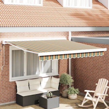 Toldo Retráctil Automático Verde y Amarillo 350x250 cm,  Tela de Repuesto para Toldo de 3,5x2,5 m Marco Verde y Amarillo | Foro24.es | Tu tienda online para hogar, jardín y más Foro24.es