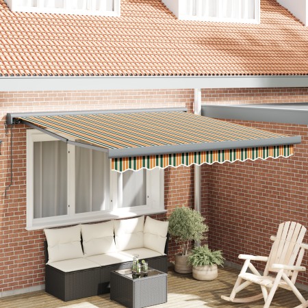 Toldo Retráctil Automático Verde y Amarillo 350x250 cm,  Tela de Reemplazo para Toldo de 3.5x2.5 m Marco Verde y Amarillo | Foro24.es | Tu tienda online para hogar, jardín y más Foro24.es
