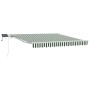 Toldo Retráctil Manual con LED Verde y Blanco 350x250 cm, Tela de Repuesto para Toldo de 3,5x2,5 m Marco Verde y Blanco by , ...