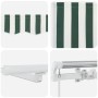 Toldo Retráctil Manual con LED Verde y Blanco 350x250 cm, Tela de Repuesto para Toldo de 3,5x2,5 m Marco Verde y Blanco by , ...