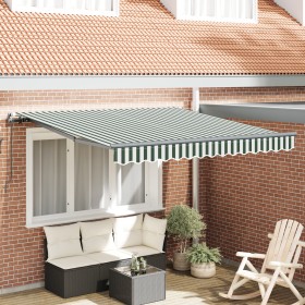 Comprar Toldo Retráctil Manual Verde y Blanco