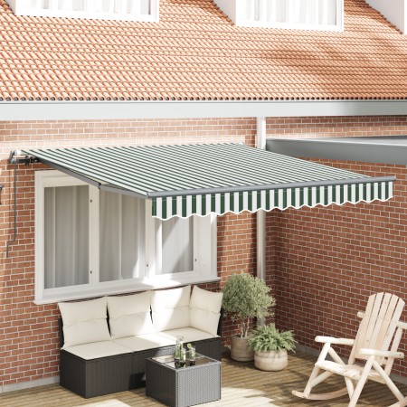 Toldo Retráctil Manual Verde y Blanco 350x250 cm,  Tela de Reemplazo para Toldo de 3,5x2,5 m Estructura Verde y Blanco | Foro24.es | Tu tienda online para hogar, jardín y más Foro24.es
