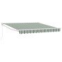 Toldo Manual Retráctil Verde y Blanco 350x250 cm, Tela de Reemplazo para Toldo 3.5x2.5 m Verde y Blanco by , Awnings - Ref: F...