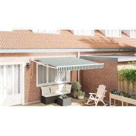 Toldo Retráctil Automático Verde y Blanco 350x250